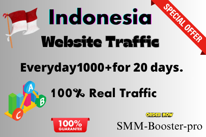 Get 20000 Real and Organic indonesia web traffic. 100% quality traffic for $10, freelancer Mary SMM (SMM-Booster-pro) – Kwork
