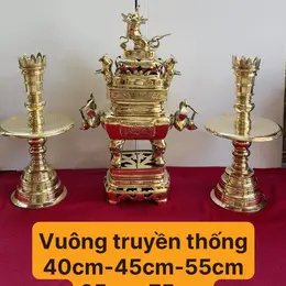 Bộ Tam Sự lư vuông truyền thống - TikTok Shop