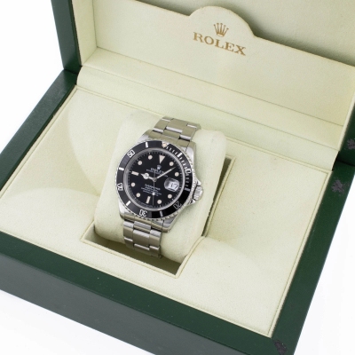 Men's Rolex OP Submariner Watch Ref 16610 Black Dial/Bezel 40mm w/Box #W194902-1 Profile Picture