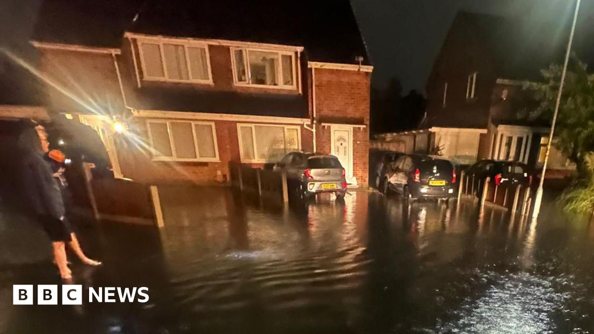 Streets left flooded after 20 hours of heavy rain - BBC News
