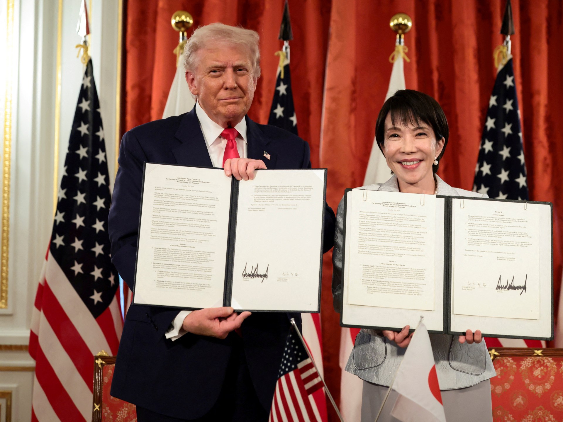 Trump, Japan’s Takaichi sign deal to secure rare earths supply | Donald Trump News | Al Jazeera