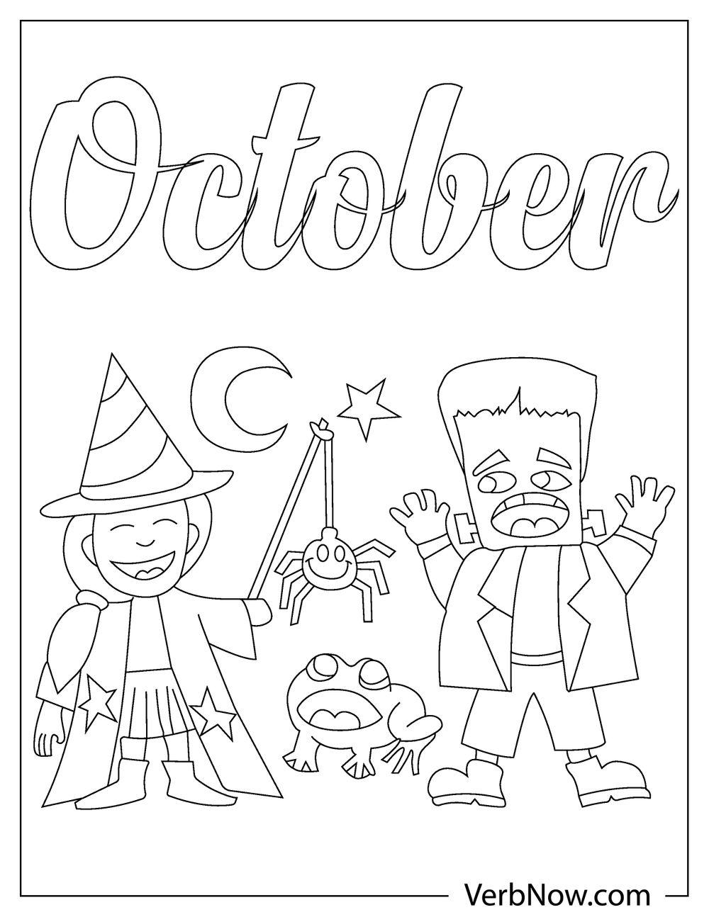 Free OCTOBER Coloring Pages for Download (Printable PDF)