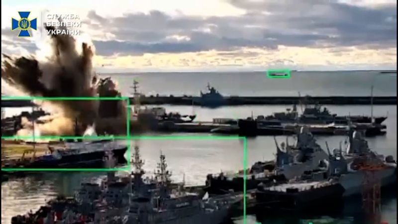 In a first, Ukraine says it struck Russian submarine in Black Sea port with underwater drones | CNN